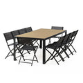 Ensemble table de jardin 200 cm en aluminium et 10 chaises pliantes FERRARA
