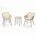 Ensemble de jardin 2 fauteuils et table basse effet rotin naturel FERROL