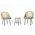 Ensemble de jardin 2 fauteuils et table basse effet rotin naturel MORO