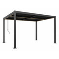 Pergola bioclimatique à LED 4x3m structure aluminium lames orientables EGER