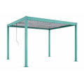 Pergola bioclimatique 4x3m structure aluminium lames orientables verte EGER