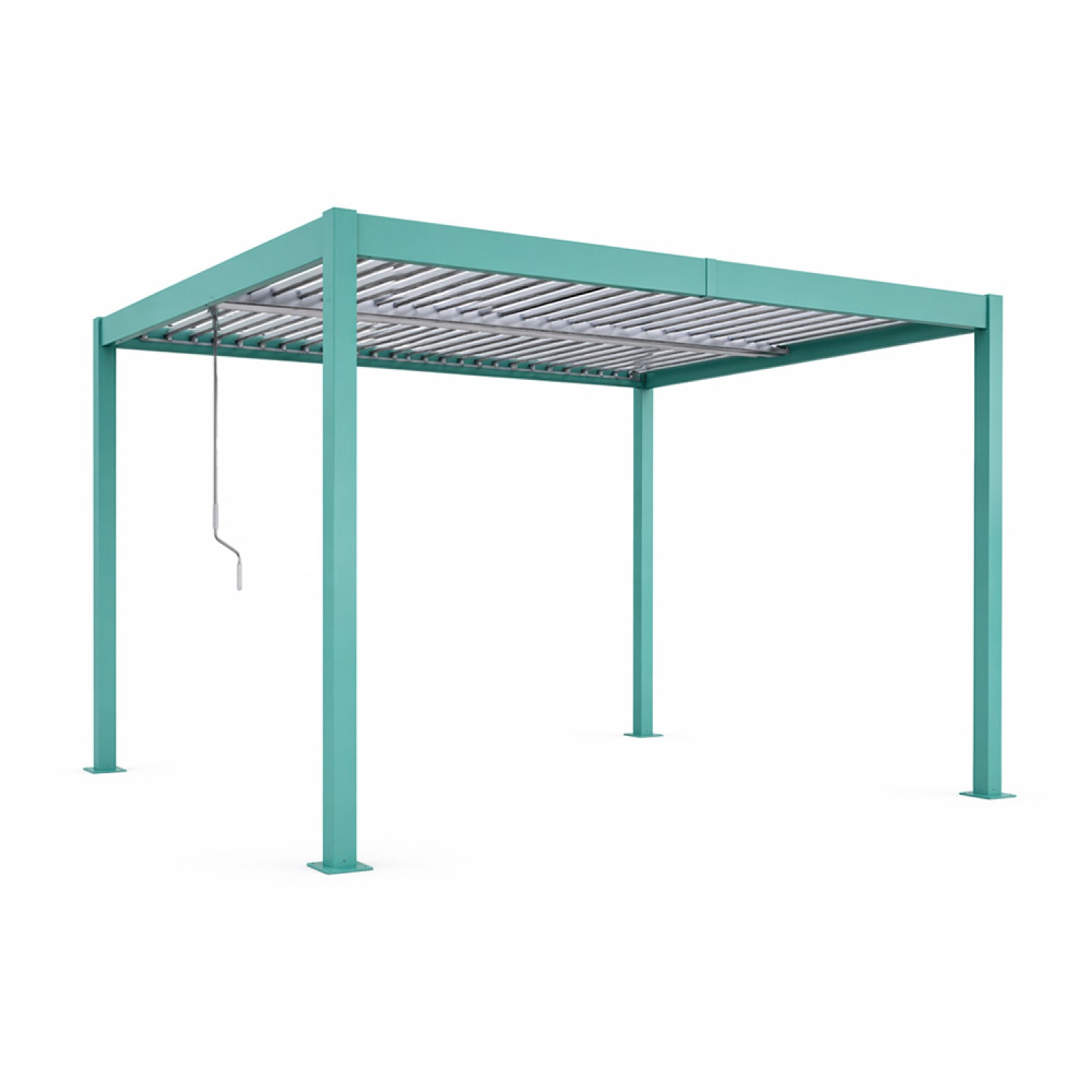 Pergola bioclimatique 4x3m structure aluminium lames orientables verte EGER