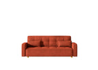 Canapé scandinave convertible 3 places en velours côtelé terracotta LIP
