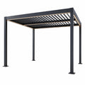 Pergola bioclimatique à LED 3x3m structure aluminium lames orientables EGER