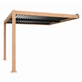 Pergola bioclimatique 3x3m adossée effet bois KAMARES