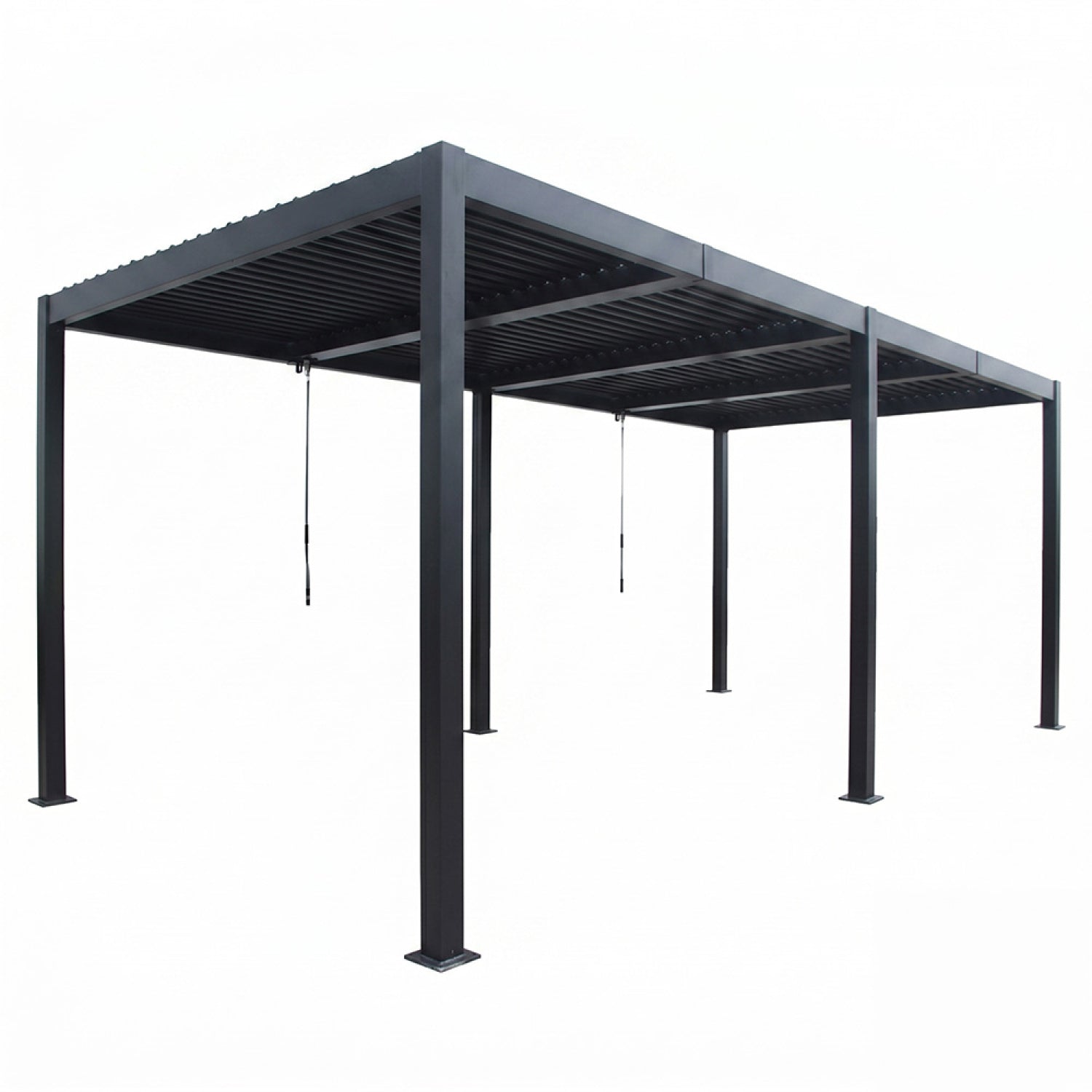 Pergola bioclimatique double 3x6 m noire KEROS