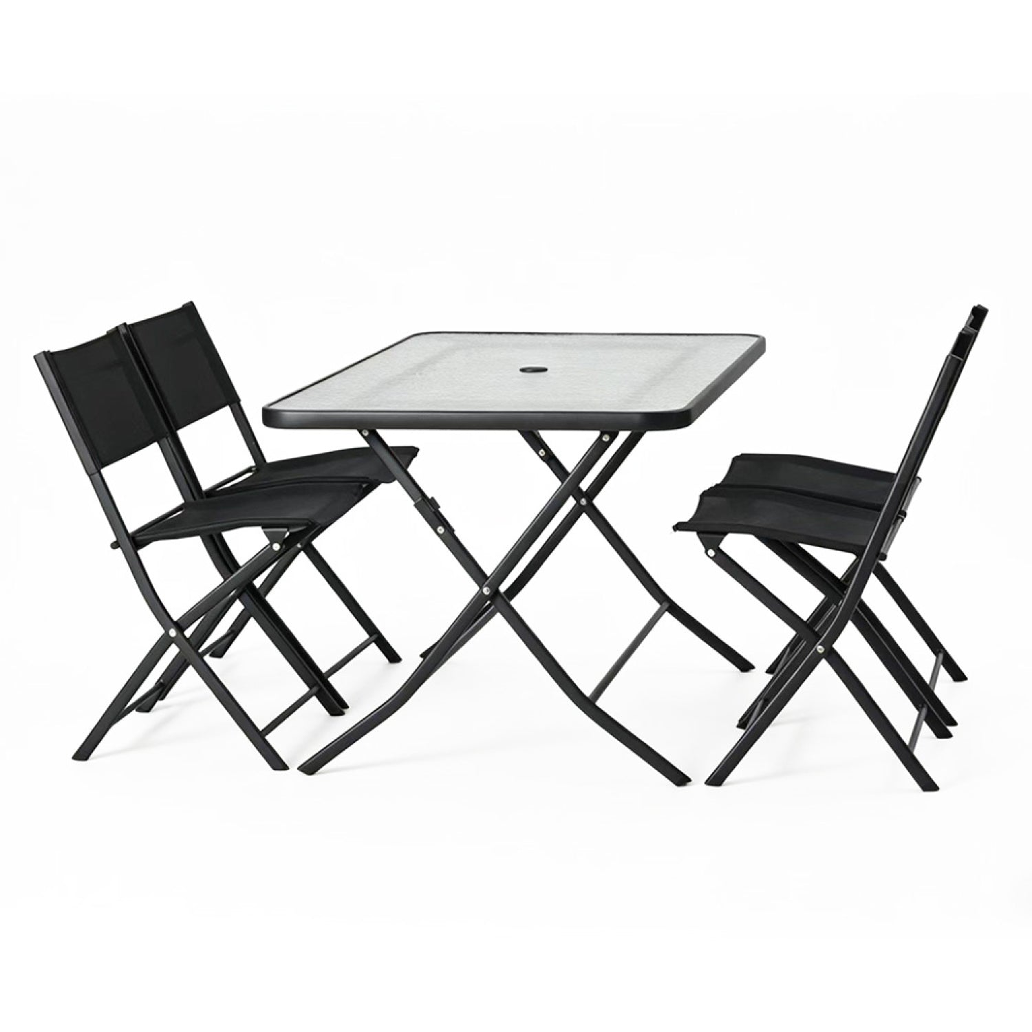 Ensemble table de jardin 130 cm et 4 chaises pliantes CARTAGENAE