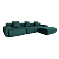 Canapé compressé modulable en tissu chenille vert foncé 4/5 places SAMOSA