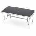 Table de jardin 150cm en aluminium gris VELINO