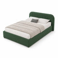 Lit avec coffre de rangement 140x190cm en velours vert LANGSON