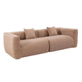 Canapé compressé 4 places en tissu effet laine texturée taupe BROWNSEA