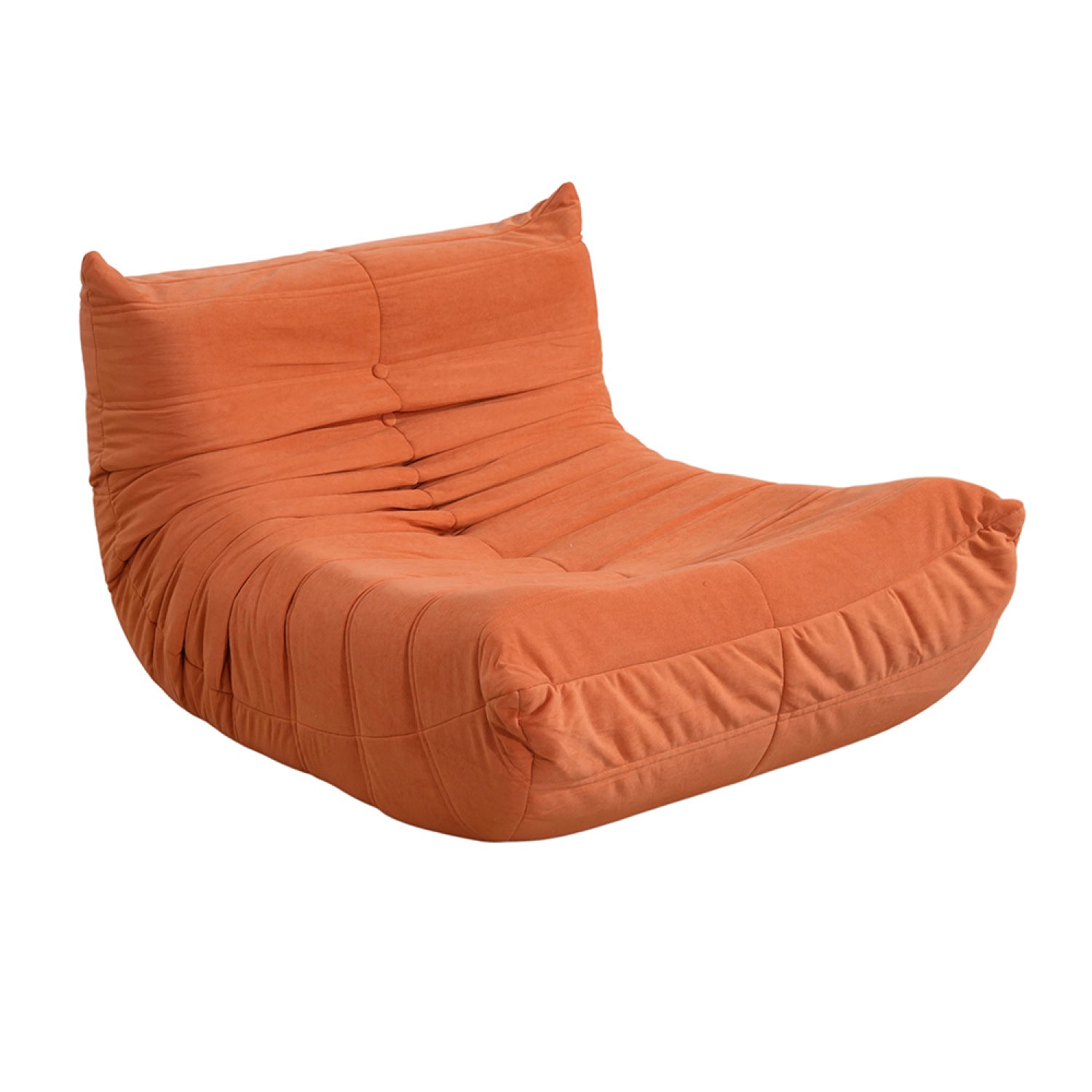 Fauteuil compressé en velours terracotta NOMA
