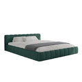 Lit nuage 160x200cm en velours vert IQUIQUE