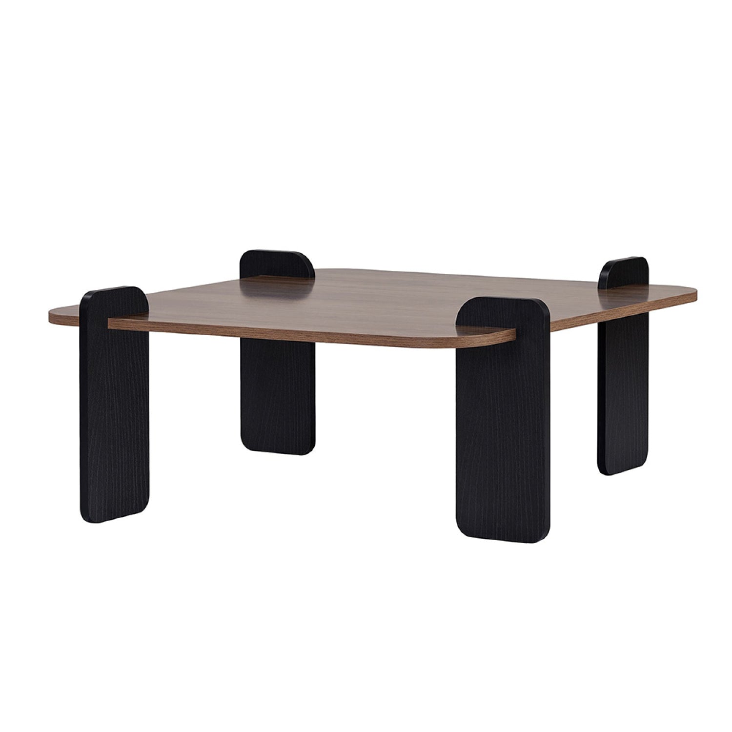 Table basse carrée effet noyer 90x90 cm AUSTIN