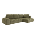 Canapé d'angle nuage 5 places en tissu chenille vert BONIFACIO
