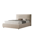 Lit avec coffre de rangement 160x200cm en velours côtelé beige MIRA