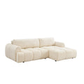 Canapé nuage convertible 4 places en tissu bouclette beige RUTH