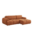 Canapé nuage convertible 4 places en tissu bouclette marron RUTH